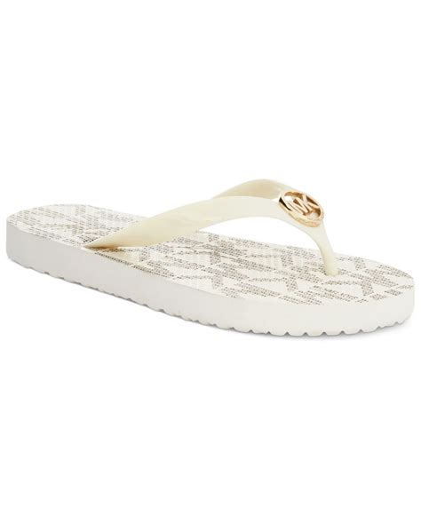 michael kors white flip flops women sale|Michael Kors high heel sandals.